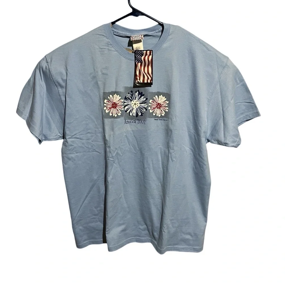 Sonoma NWT America 2002 Light Blue Floral Shirt Women’s Size XL Vintage 2000’s - Picture 1 of 7